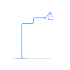 Furniture Floor Lamps Lampe Gras Model N411 Floor Lamp Svg Line Art, Free Vectors File